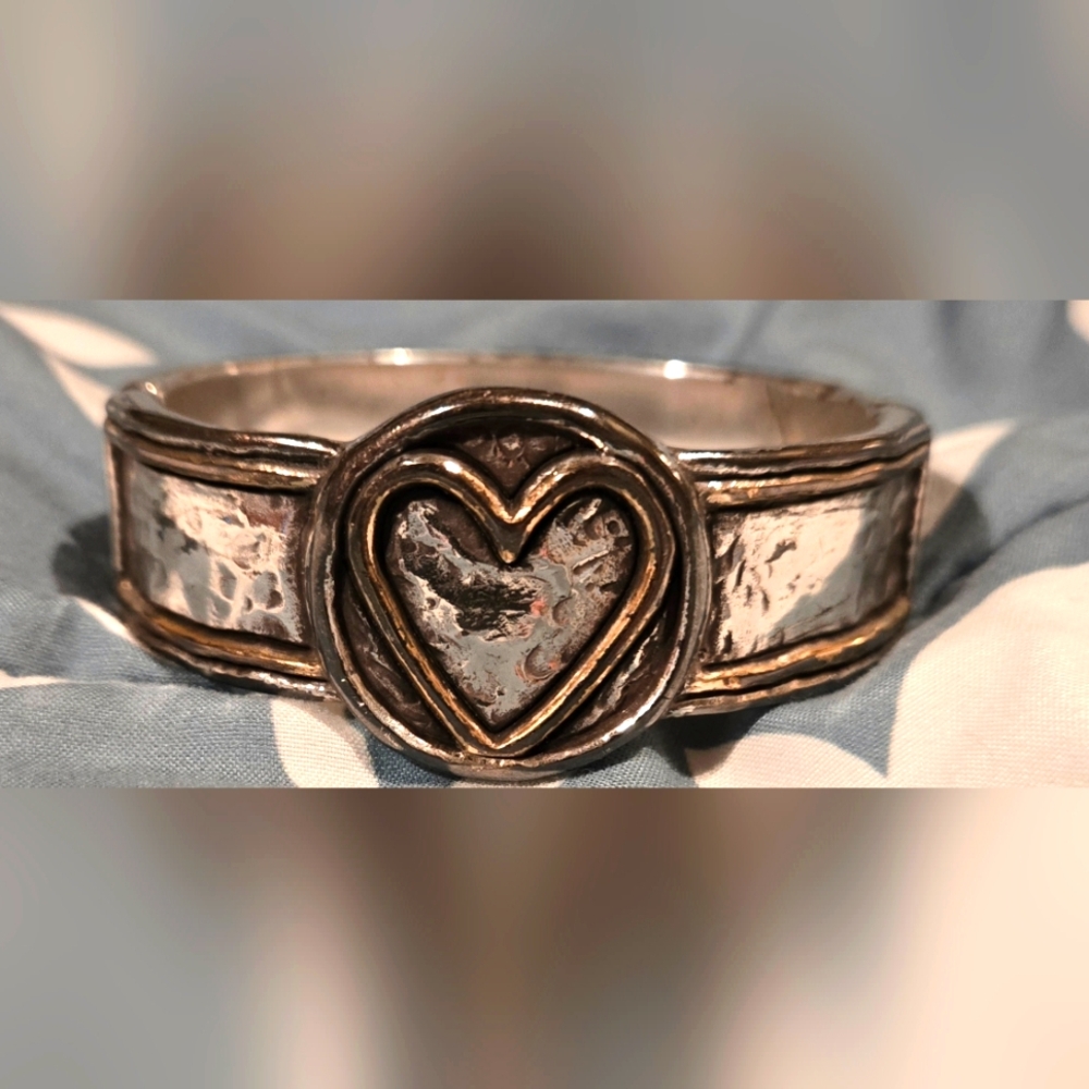 Brighton Silver and Gold Heart-Embellished Braclet